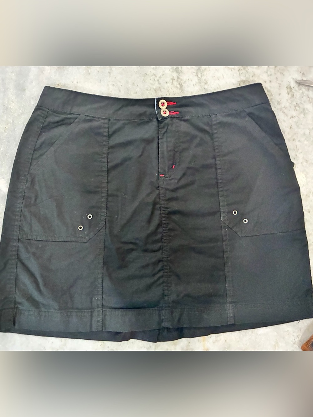Black Cargo Skort with Utility Pockets
